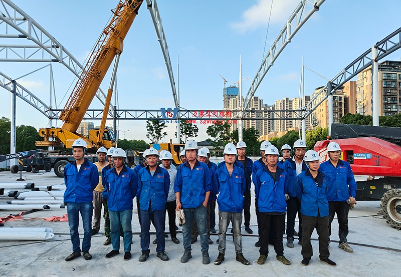 溫州惠民路西側綠地球場鋼膜結構工程完工