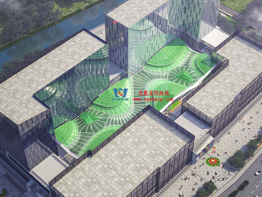 案例欣賞/復雜鋼膜結構建筑/杭州博多森谷ETFE氣枕連廊天幕項目 案例欣賞/復雜鋼膜結構建筑/杭州博多森谷ETFE氣枕連廊天幕項目