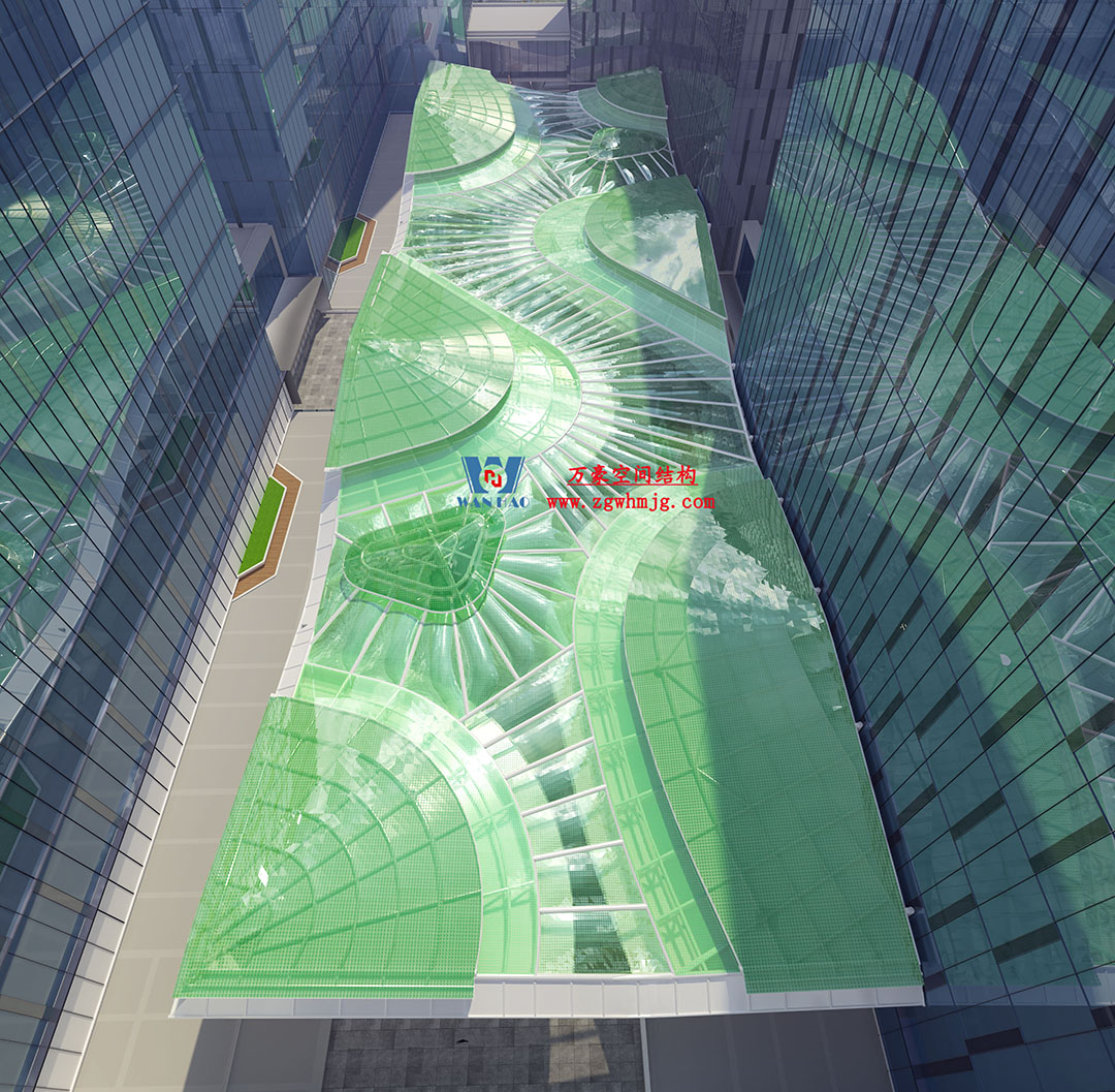 案例欣賞/復雜鋼膜結構建筑/杭州博多森谷ETFE氣枕連廊天幕項目 案例欣賞/復雜鋼膜結構建筑/杭州博多森谷ETFE氣枕連廊天幕項目