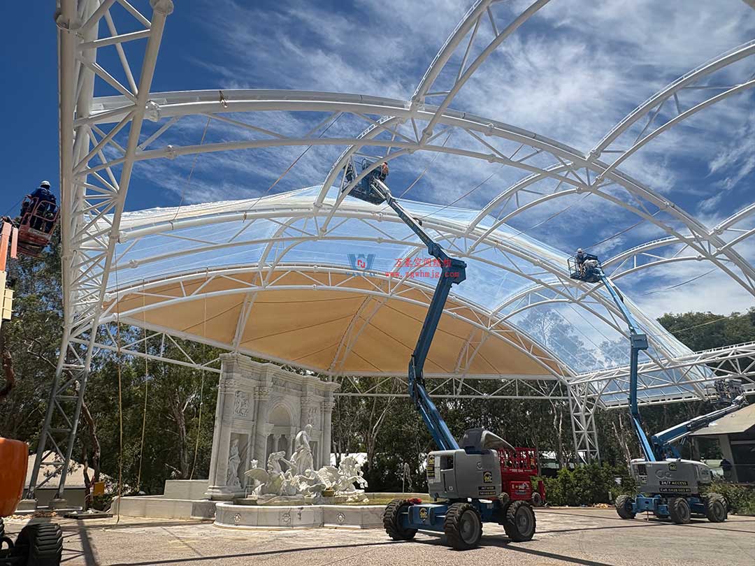 跨越山海的建筑新章!澳大利亞噴泉廣場天幕張拉正酣,雙膜科技賦能莊園建筑 跨越山海的建筑新章!澳大利亞噴泉廣場天幕張拉正酣,雙膜科技賦能莊園建筑